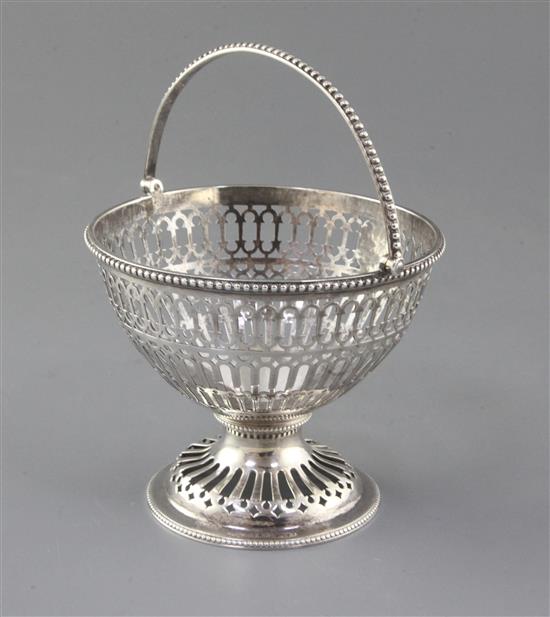 A George III pierced silver pedestal sugar basket (no liner) by Robert Hennell, 6.5 oz.